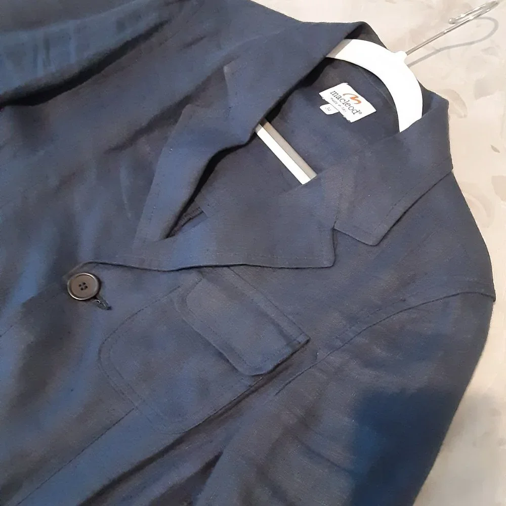Macleod boys navy linen blazer - made in Italy